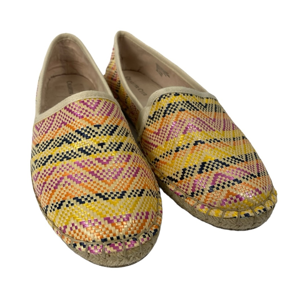 Charter Club Multicolor Chevron Print Slip-On Espadrilles ‎ Size 8